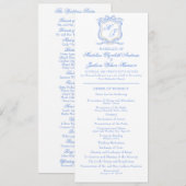 Hochzeitssache des Blue Monogram Wappen Watercolor Programm (Vorne/Hinten)