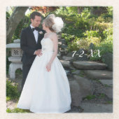 Hochzeitssache Foto Keepake Hochzeitstag Glass Unt Glasuntersetzer (Vorderseite)