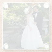 Hochzeitssache Foto Keepake Hochzeitstag Glass Unt Glasuntersetzer (Rückseite)