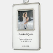 Hochzeitssache Foto | Newlyweds Rahmen-Ornament Silber (Links)