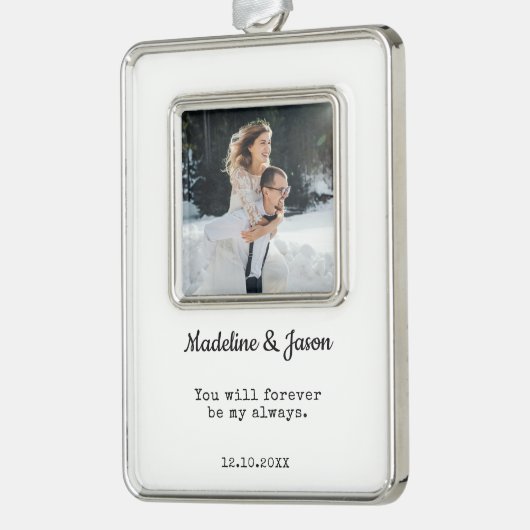Hochzeitssache Foto | Newlyweds Rahmen-Ornament Silber (Links)