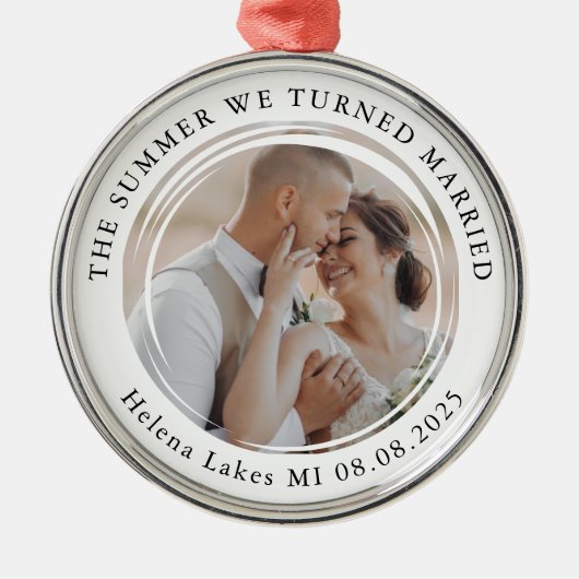 Hochzeitssache Foto Ornament Aus Metall (Vorne)