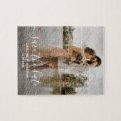 Hochzeitssache Foto-Skriptkalligrafie speichern Puzzle (Horizontal)