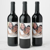 Hochzeitssache Foto-Skriptkalligrafie speichern Weinetikett (Flaschen)