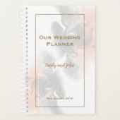 Hochzeitssache mit Soft Gray und Peach Marble Gold Planer (Vorderseite)