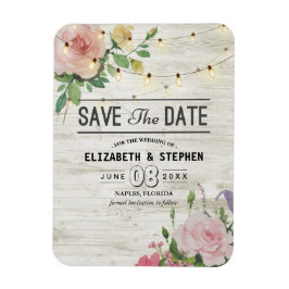 Hochzeitssache speichern der Date Wood Blume Strin Magnet