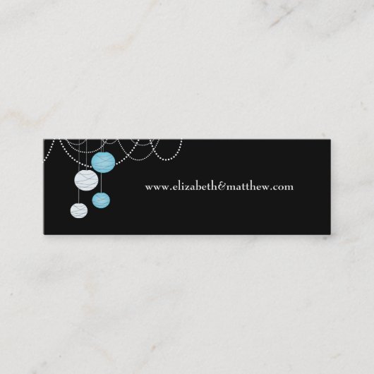 Hochzeitssachen speichern Sie die Datums-Website S Mini Visitenkarte (Vorderseite)