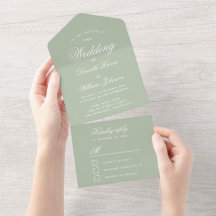 Hochzeitssage Green Elegant Script Calligraphy UAW