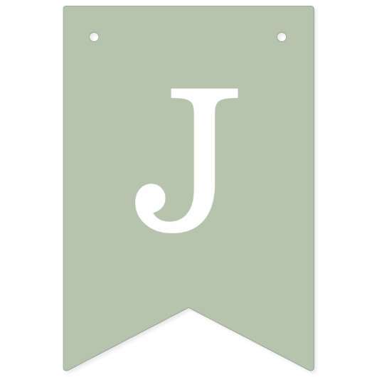 Hochzeitssage Green Simple Bride & Groom Names Wimpelkette (Erste Fahne)