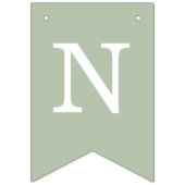 Hochzeitssage Green Simple Bride & Groom Names Wimpelkette (Dritte Fahne)