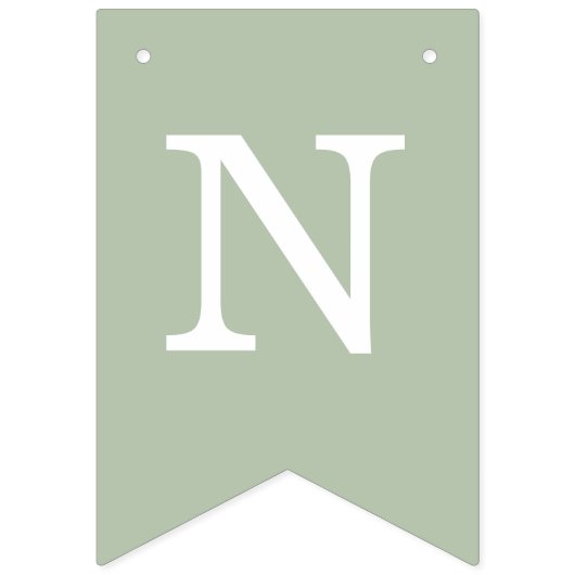 Hochzeitssage Green Simple Bride & Groom Names Wimpelkette (Dritte Fahne)