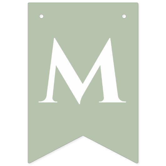 Hochzeitssage Grün 7 Buchstaben Name Mr. & Mrs. He Wimpelkette (Zweite Fahne)