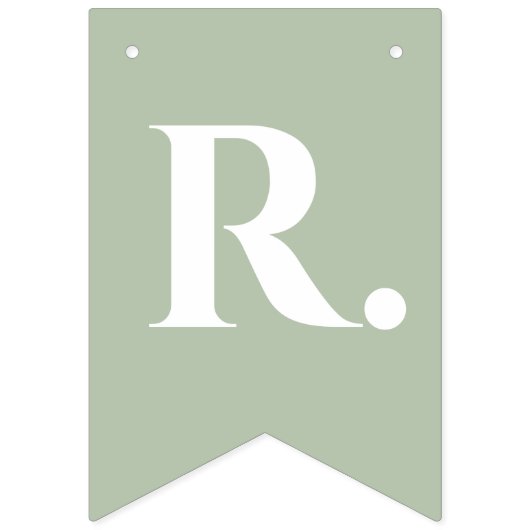 Hochzeitssage Grün 7 Buchstaben Name Mr. & Mrs. He Wimpelkette (Dritte Fahne)