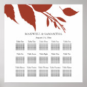 Hochzeitssaison CHART Elegant Burnt Orange Blätter Poster (Vorne)