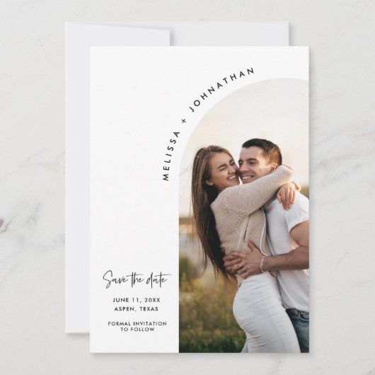 Hochzeitssaison - Das Thema "Moderne Minimalistisc Save The Date (Vorderseite)