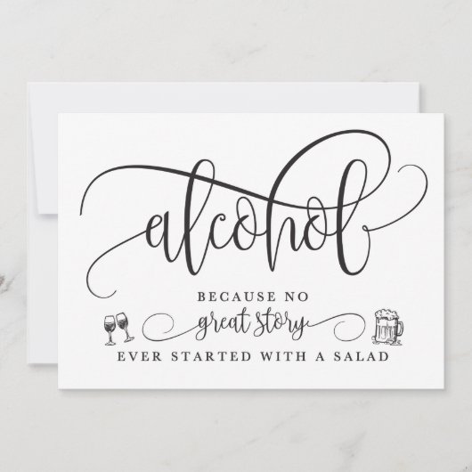 Hochzeitssalon-Bar Einladung (Vorderseite)