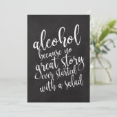 Hochzeitssalon Bar erschwingliches Chalkboard-Zeic Einladung (Stehend Vorderseite)