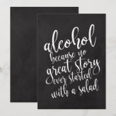 Hochzeitssalon Bar erschwingliches Chalkboard-Zeic Einladung (Vorne/Hinten)