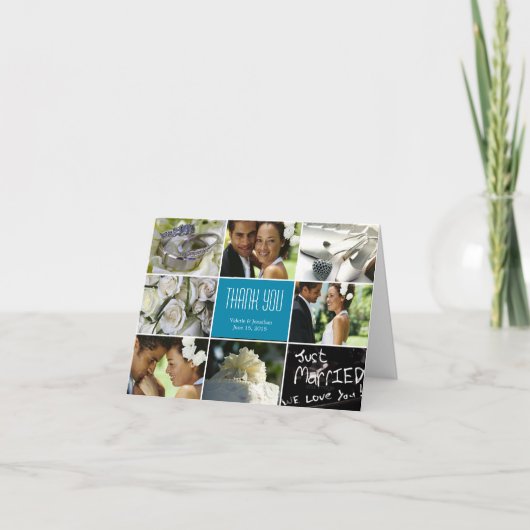 Hochzeitssammlung Dankeschön Karte - Türkis (Vorderseite)