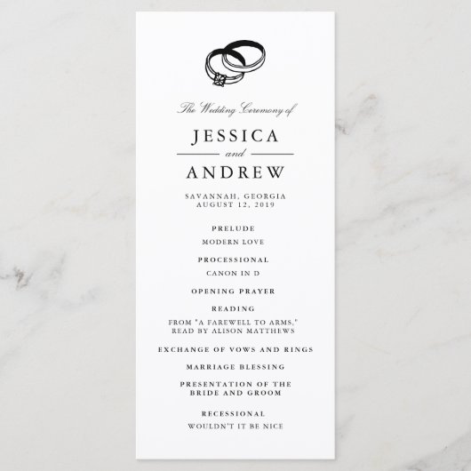 Hochzeitssandale | Hochzeitsfeierprogramm Programm (Vorderseite)