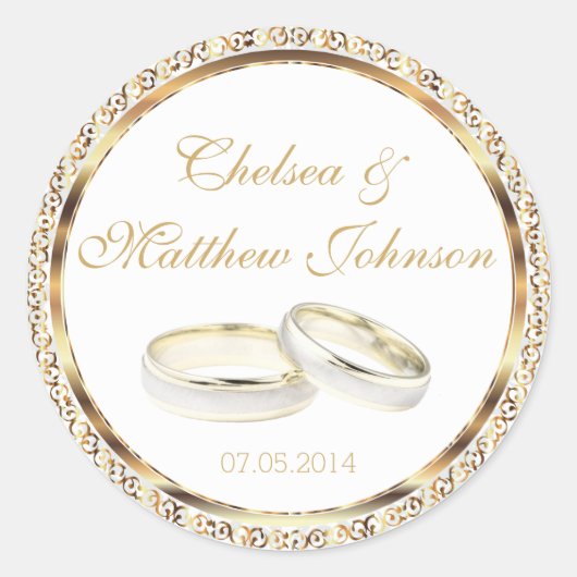 Hochzeitssandalen für Braut und Bräutigam Runder Aufkleber (Vorderseite)