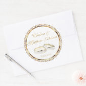 Hochzeitssandalen für Braut und Bräutigam Runder Aufkleber (Umschlag)