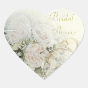 Hochzeitssandalen, Rose und Spitzen-Brautparty Herz-Aufkleber