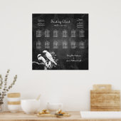 Hochzeitssatellite Love Birds Black Poster (Küche)