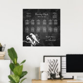 Hochzeitssatellite Love Birds Black Poster (Heimbüro)