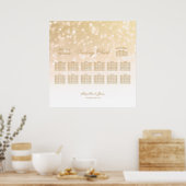 Hochzeitssattel Gold Bokeh Sparkle Lights Poster (Küche)
