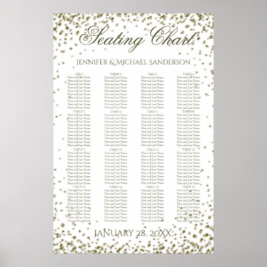 Hochzeitssattel Gold Confetti Poster (Vorne)