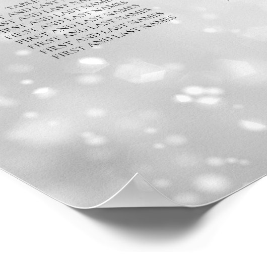 Hochzeitssattel Silber Shimmer Lights Poster (Ecke)