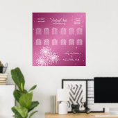 Hochzeitssattel Sommerspalterei Rose Rosa Poster (Heimbüro)