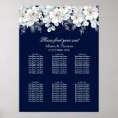 Hochzeitssattel Weiße Blume Sakura blau Poster (Vorne)