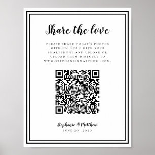 Hochzeitsscanner-Foto die Liebe QR Scan Black & Wh Poster