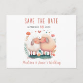 Hochzeitsschaf Save the Date Postkarte (Vorderseite)