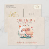 Hochzeitsschaf Save the Date Postkarte (Vorne/Hinten)
