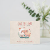 Hochzeitsschaf Save-the-Date-Postkarte Ankündigungspostkarte (Stehend Vorderseite)