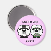 Hochzeitsschaf speichern magnet (Vorderseite/Rückseite)