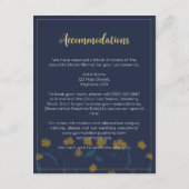 Hochzeitsschick Moderne Elegant einfach blau gelb Begleitkarte (Rückseite)