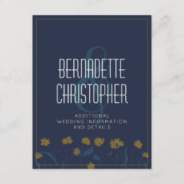 Hochzeitsschick Moderne Elegant einfach blau gelb Begleitkarte