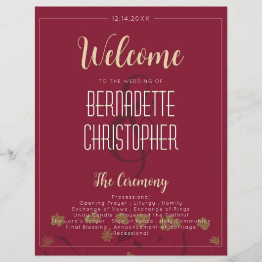 Hochzeitsschick Moderne Elegante Einfache Rote Win (Vorderseite)