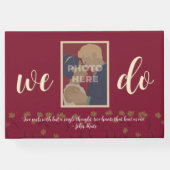 Hochzeitsschick Moderne Elegante Einfache Rote Win Gästebuch (Rückseite)