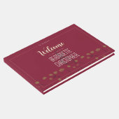 Hochzeitsschick Moderne Elegante Einfache Rote Win Gästebuch (Ecke)