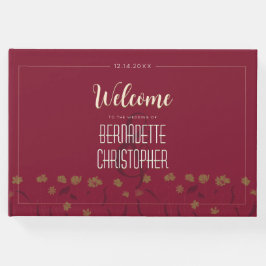 Hochzeitsschick Moderne Elegante Einfache Rote Win Gästebuch