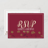 Hochzeitsschick Moderne Elegante Einfache Rote Win RSVP Karte (Vorne/Hinten)