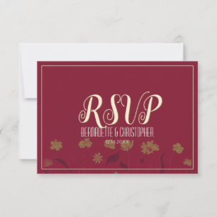 Hochzeitsschick Moderne Elegante Einfache Rote Win RSVP Karte