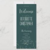 Hochzeitsschick Moderne Elegante Simple Green Emer (Vorderseite)