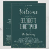 Hochzeitsschick Moderne Elegante Simple Green Emer (Vorne/Hinten)