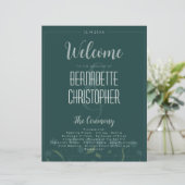 Hochzeitsschick Moderne Elegante Simple Green Emer (Stehend Vorderseite)